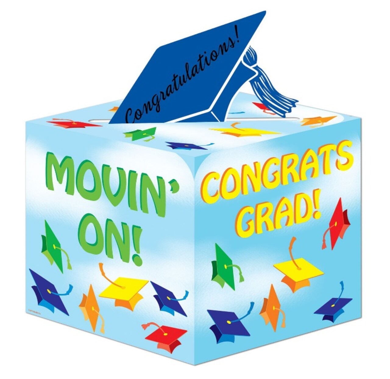 Party Central Pack of 6 Vibrantly Colored Graduation Caps Card Boxes 6"